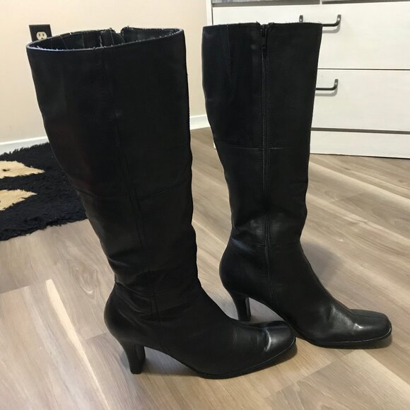 Roberto Vianni Ladies Black Leather Boots Size 41 - Picture 5 of 7
